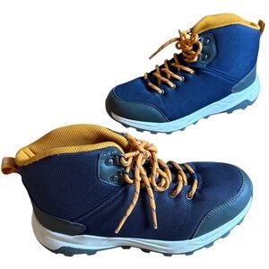BIG BOY DAWSON LACE UP ALL IN MOTION WINTER BOOTS SIZE 4 NAVY ORANGE HIGH TOPS